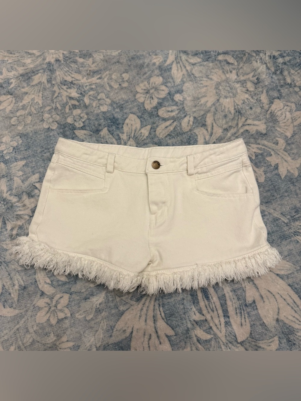 ML Kids white Cutoff Distressed Shorts Size 14 Cotton Denim Shorts